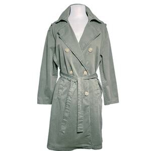 BACI Made in Italy Women’s Army Green Double Breasted Belted Trench